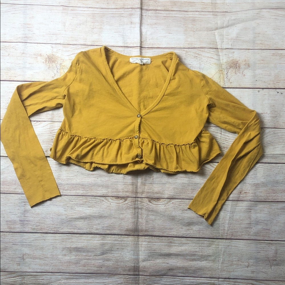 Project Social‎ T x Urban Outfitters Yellow Ruffle Crop Top 💙